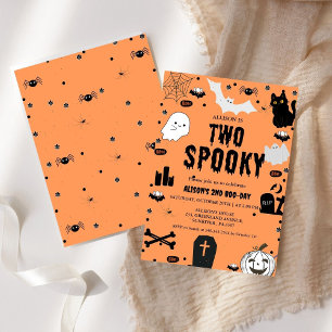 Ghost Two Spooky Halloween 2nd Birthday party Invitation