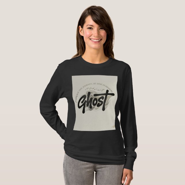 Ghost Typography Long Sleeve T-Shirt (Front Full)