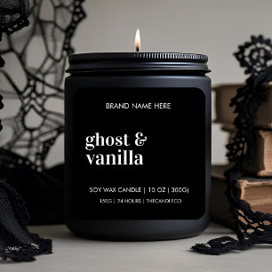 Ghost & Vanilla Candle Custom Black & White Square Sticker