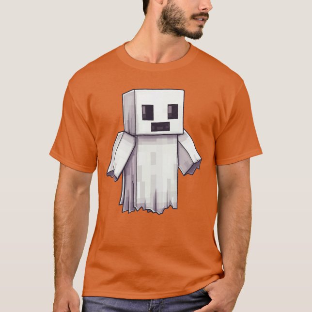 Ghost Video Gamer Piel Halloween Matching Costume  T-Shirt (Front)