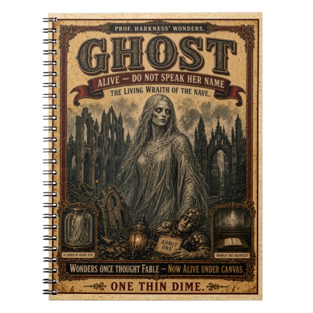 Ghost, Vintage Circus Monster Notebook (Front)