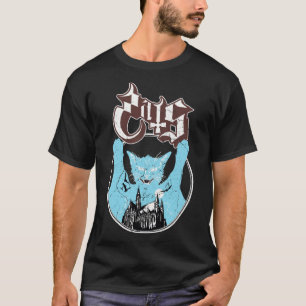Ghost Vintage Halloween Meow Cat Friend Rock Ghost T-Shirt