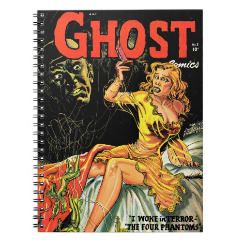 Ghost Vintage Horror Comics Lady Yellow Notebook