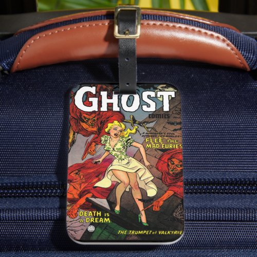 Ghost Vintage Horror Comics Red Ghouls Luggage Tag