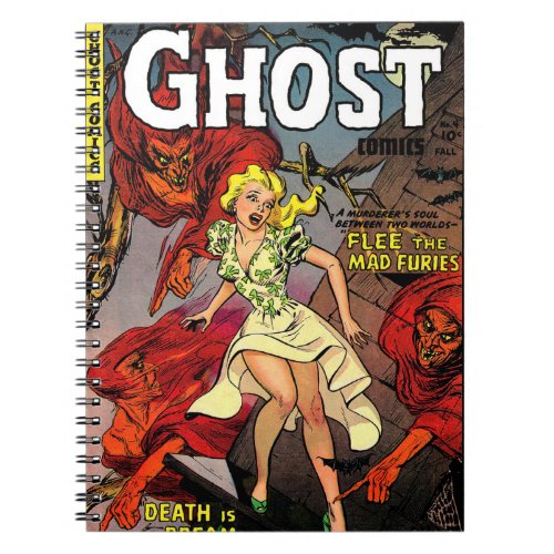 Ghost Vintage Horror Comics Red Ghouls Notebook