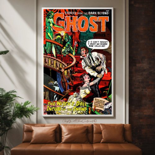 Ghost Vintage Horror Comics Witchs Call Poster