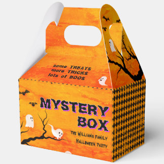 Ghost Vintage Treat Tricks Halloween Party Mystery Favor Boxes