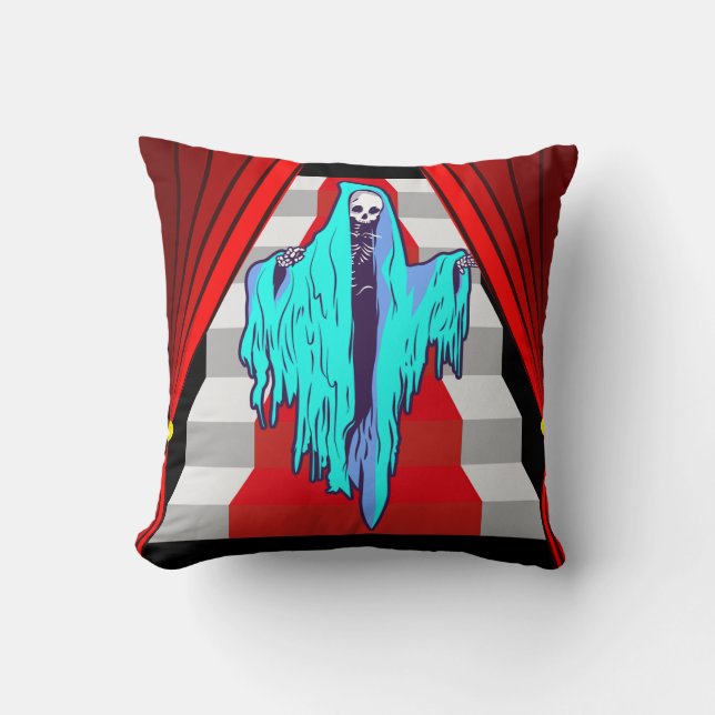 Ghost Walking Design -  Throw Pillow (Front)
