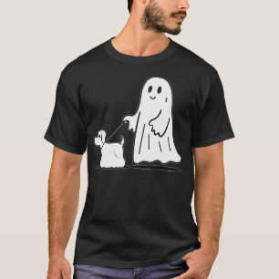 Ghost Walking Dog Halloween T-Shirt