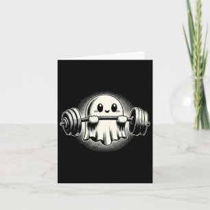 Ghost Weightlifting Funny Ghost Workout Halloween Card