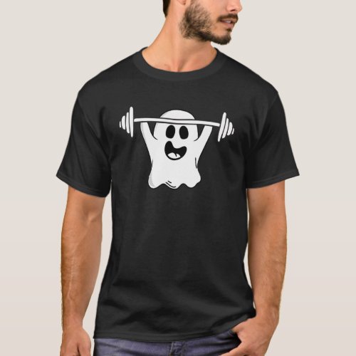 Ghost Weightlifting Halloween Fitness Gym Workout T_Shirt