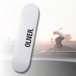 Ghost White Modern Name | Classic Trendy  Skateboard<br><div class="desc">Ghost White Modern Personalized Name | Classic Trendy skateboard.</div>