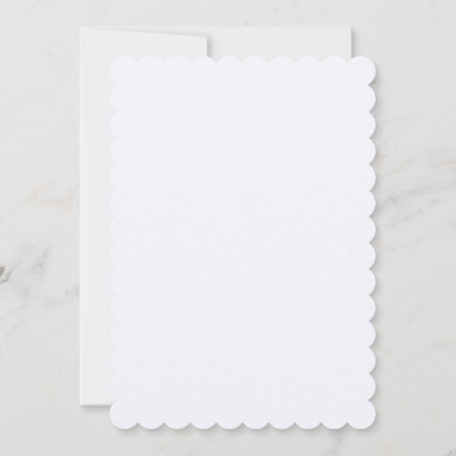 Ghost White Scalloped Invitation (Front)