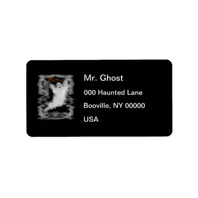 Ghost White Scroll Border Label (Front)