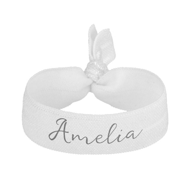 Ghost White Solid Color Elastic Hair Tie (Front)