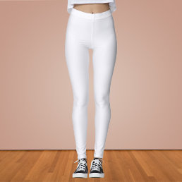 Ghost White Solid Color  Leggings