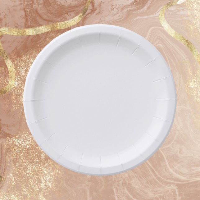 Ghost White Solid Color Paper Plates (Creator Uploaded)