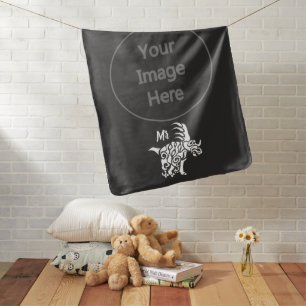 Ghost White Styracosaurus  with Tribal War Paint Baby Blanket