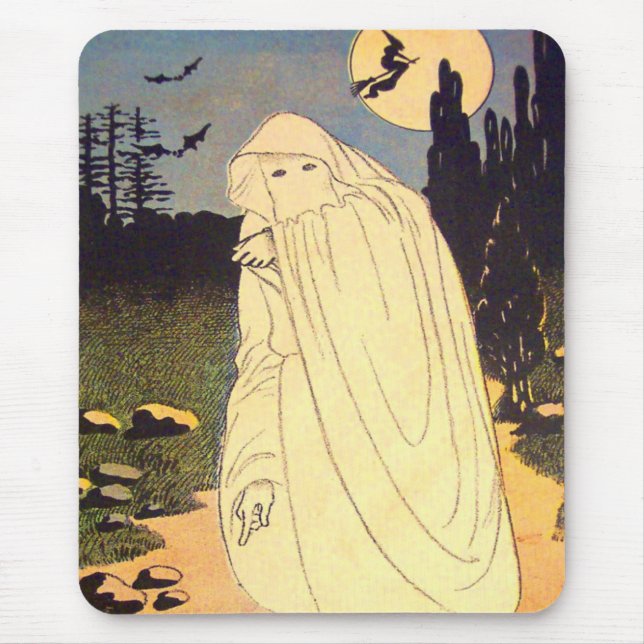Ghost Witch Bat Moon Spirit Mouse Pad (Front)