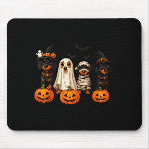 Ghost Witch Mummy Pumpkin Dachshund Dog Costume Ha Mouse Pad