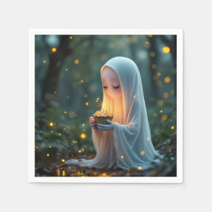 Ghost With a Birthday Cupcake Napkins