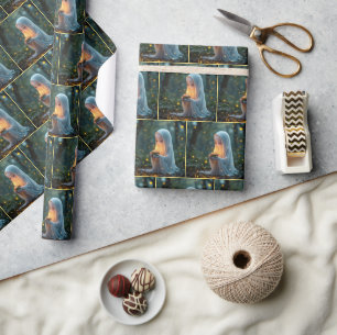 Ghost With a Birthday Cupcake Wrapping Paper