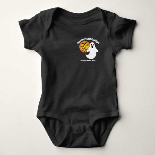 Ghost With Bats In The Moonlight Baby Bodysuit