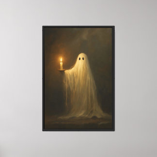 Ghost with Candlelight Canvas Print