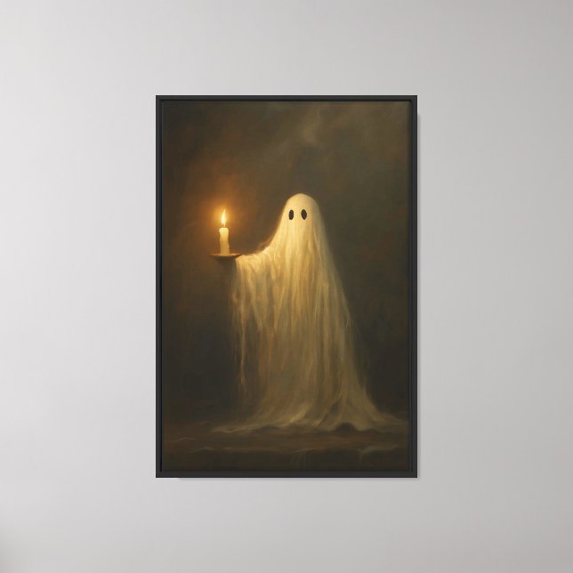 Ghost with Candlelight Canvas Print (Front)