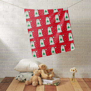 Ghost with Christmas Tree Baby Blanket