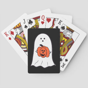 Ghost with Jack-o-Lantern Poker Cards