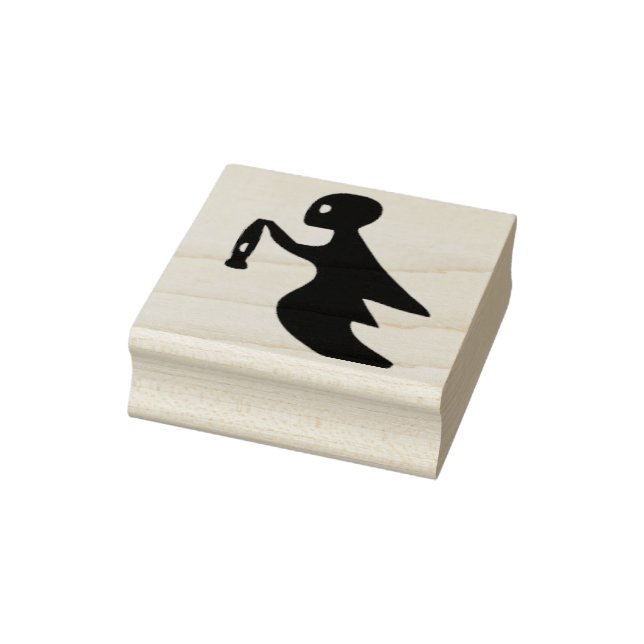 Ghost with lantern silhouette art stamp (Stamp)