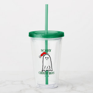Ghost with Santa Hat Acrylic Tumbler