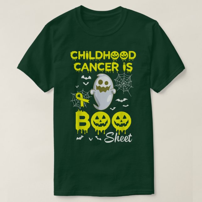 Ghost With Spider Childhood Cancer Is Boo Sheet Fi T-Shirt (Design Front)