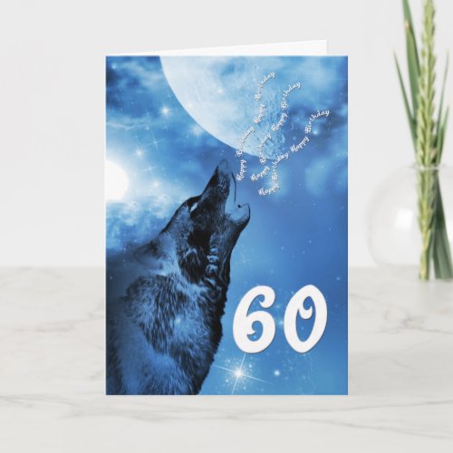 Ghost wolf  60th birthday card