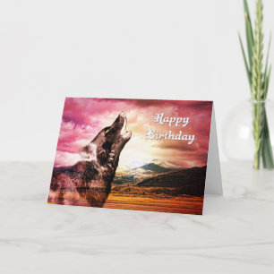 Ghost wolf howling card