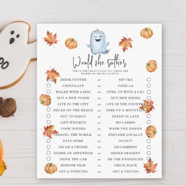 Ghost - Would she rather - baby shower game (Creator Uploaded)