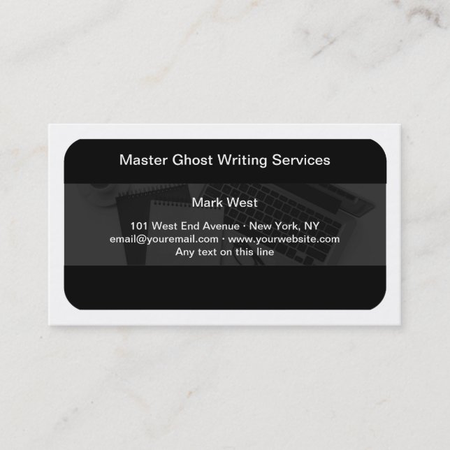 Ghost Writing Services Modern  Business Card (Front)