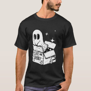 Ghost x Cute and Spooky Ghost x Skull Blackwork T T-Shirt