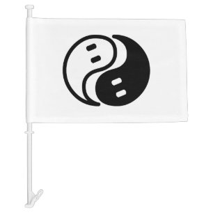 Ghost Yin Yang Car Flag