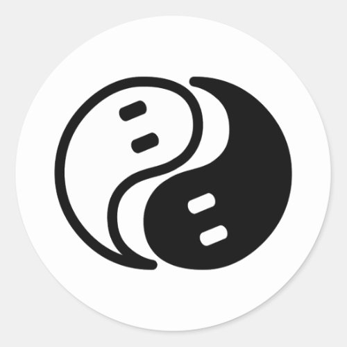 Ghost Yin Yang Classic Round Sticker