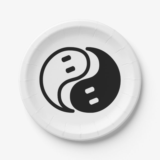 Ghost Yin Yang Paper Plates (Front)
