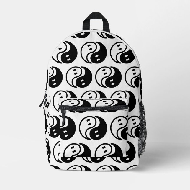 Ghost Yin Yang Printed Backpack (Front)