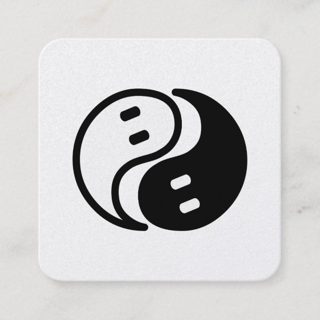 Ghost Yin Yang Square Business Card (Front)