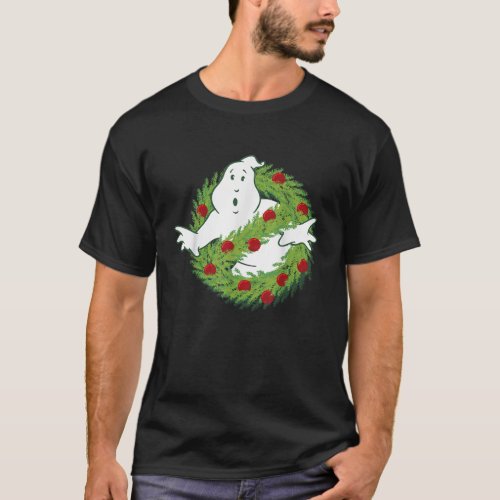Ghostbusters Classic Logo Christmas Wreath Graphic T_Shirt