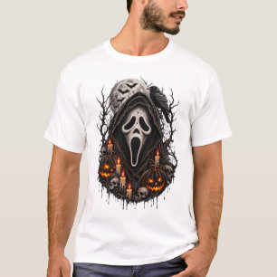 Ghostface Halloween, Gothic Pink Skull Horror Y2K T-Shirt