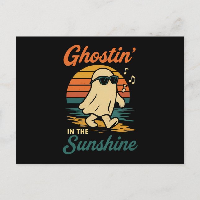 Ghostin ghost halloween holiday postcard (Front)