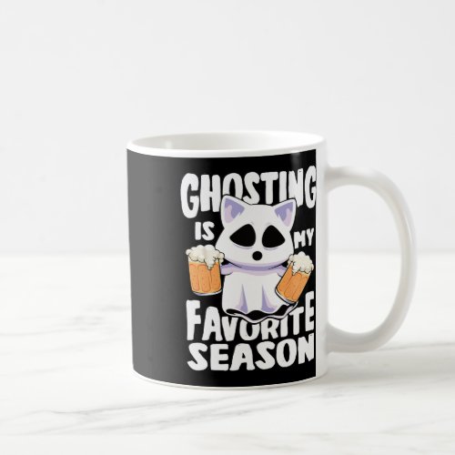 Ghosting Is My Favorite Season Halloween Women Cat Coffee Mug