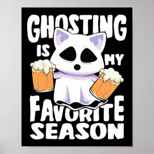 Ghosting Is My Favorite Season Halloween Women Cat Poster