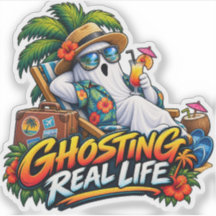 Ghosting Real Life Funny Vacation Ghost Sticker